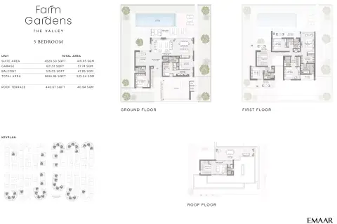 Plattegrond van 5 slaapkamers in The Farm Gardens By Emaar