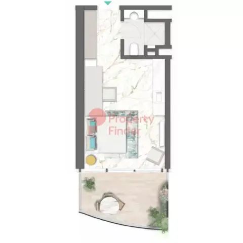 Plattegrond van Studio in ChicÂ Tower