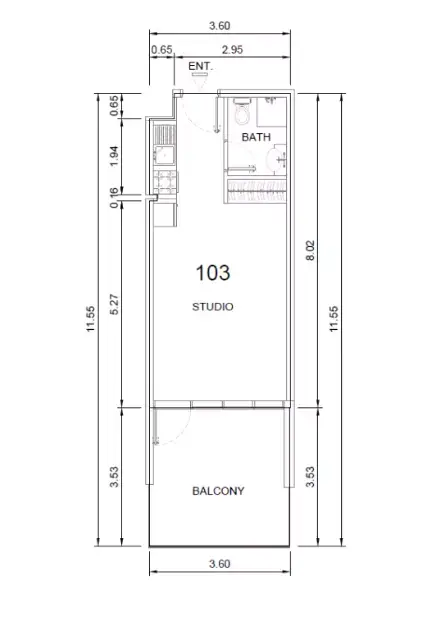 Plattegrond van Studio in AG 7even