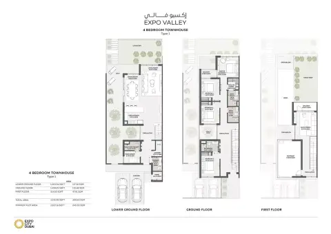 Plattegrond van 4 slaapkamers in Expo City Valley