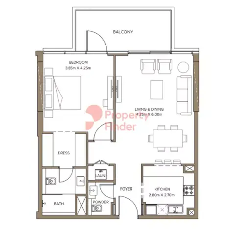 Plattegrond van 1 slaapkamer in 399 Hills Park B