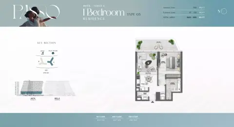 Plattegrond van 1 slaapkamer in Passo by Beyond