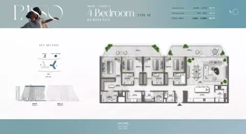 Plattegrond van 4 slaapkamers in Passo by Beyond