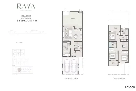 Plattegrond van 3 slaapkamers in Raya At Arabian Ranches 3 By Emaar