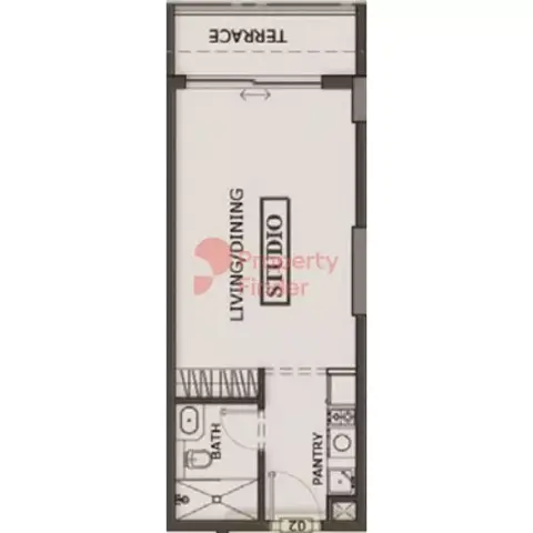 Plattegrond van Studio in Oxford Terraces Phase 2 By Iman