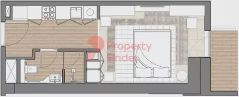 Plattegrond van Studio in Concept 7 Residences