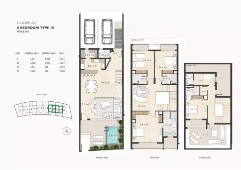 Plattegrond van 4 slaapkamers in Le Parc Homes Phase 2 By Kbw