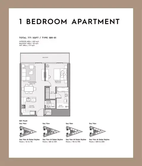 Plattegrond van 1 slaapkamer in Mar Casa