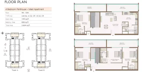 Plattegrond van 4 slaapkamers in Equiti Home