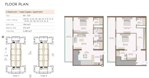 Plattegrond van 3 slaapkamers in Equiti Home