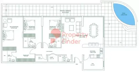 Plattegrond van 3 slaapkamers in Opalz by Danube