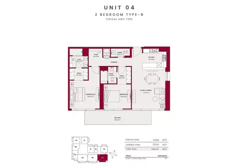 Plattegrond van 2 slaapkamers in Hadley Heights