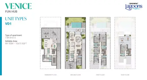 Plattegrond van 7 slaapkamers in Venice