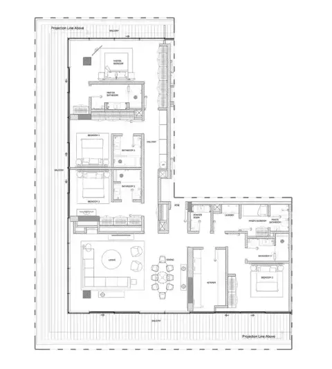 Plattegrond van 4 slaapkamers in Eden House The Canal