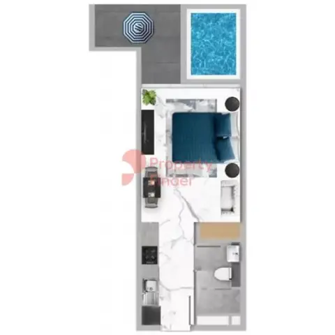 Plattegrond van Studio in Samana Mykonos