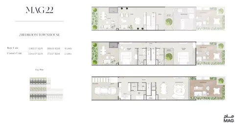Plattegrond van 2 slaapkamers in MAG 22