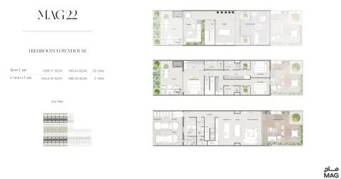 Plattegrond van 3 slaapkamers in MAG 22
