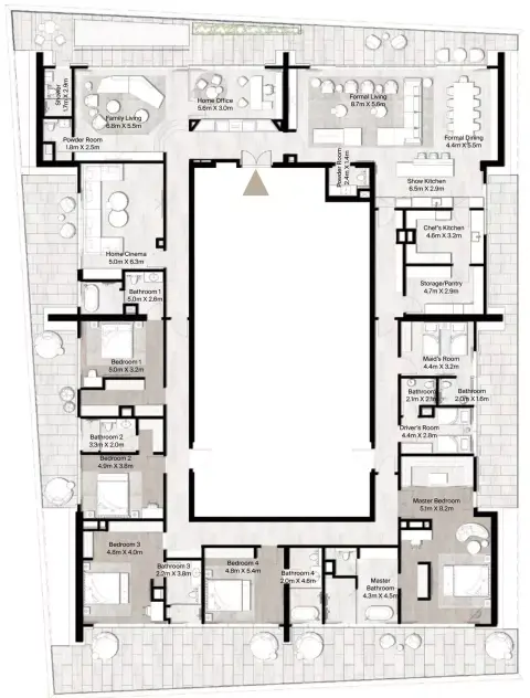 Plattegrond van 5 slaapkamers in St. Regis Residences Financial Center Road