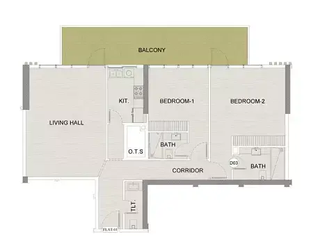 Plattegrond van 2 slaapkamers in Deansgate