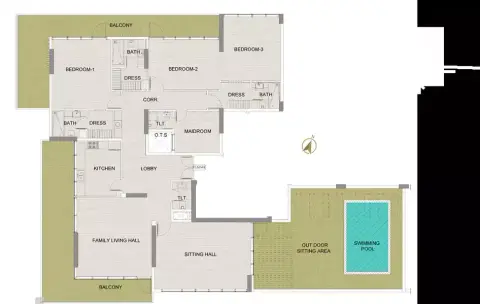 Plattegrond van 3 slaapkamers in Deansgate