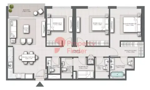 Plattegrond van 3 slaapkamers in Marina Shores