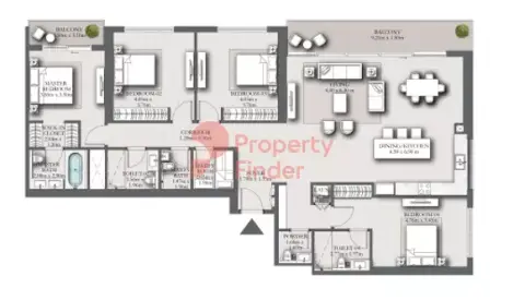 Plattegrond van 4 slaapkamers in Marina Shores