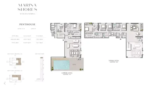 Plattegrond van 5 slaapkamers in Marina Shores