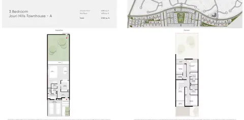 Plattegrond van 3 slaapkamers in Jouri Hills By Arada