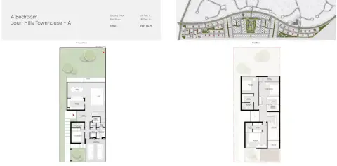 Plattegrond van 4 slaapkamers in Jouri Hills By Arada