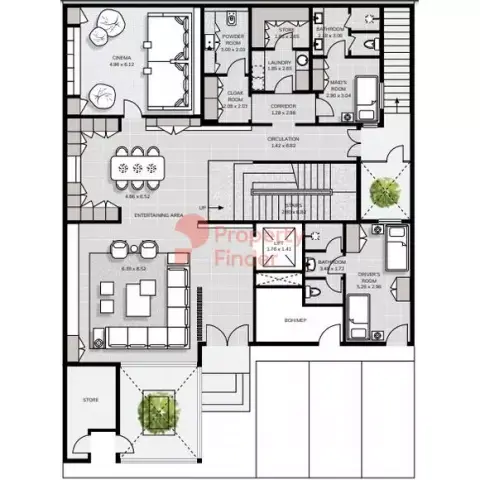 Plattegrond van 5 slaapkamers in Signature Mansions