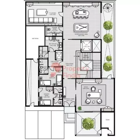 Plattegrond van 6 slaapkamers in Signature Mansions