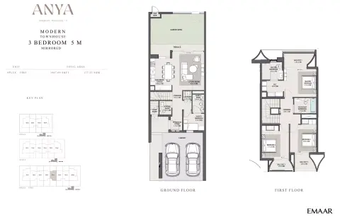 Plattegrond van 3 slaapkamers in Anya Arabian Ranches by Emaar