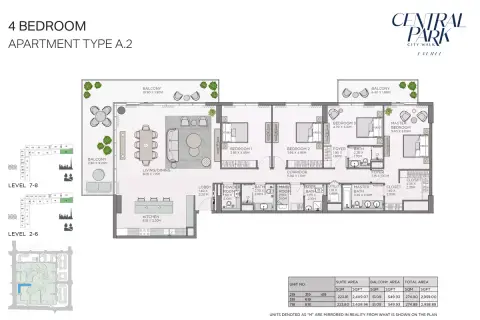 Plattegrond van 4 slaapkamers in Laurel Central Park