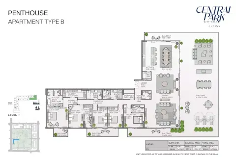 Plattegrond van 5 slaapkamers in Laurel Central Park