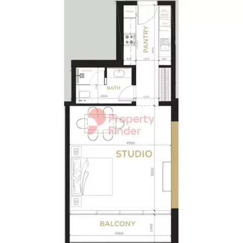 Plattegrond van Studio in Royal Regency