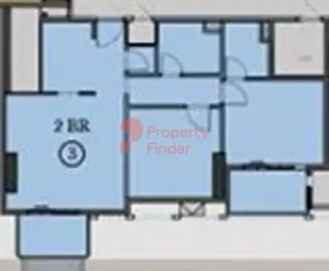Plattegrond van 2 slaapkamers in Seslia Tower