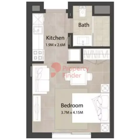 Plattegrond van Studio in Ascot Residences