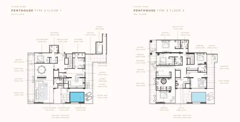 Plattegrond van 4 slaapkamers in Azizi Riviera Azure