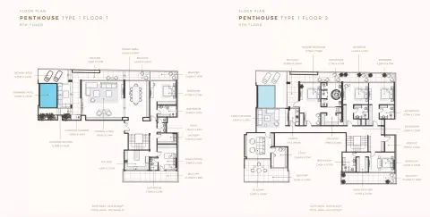 Plattegrond van 5 slaapkamers in Azizi Riviera Azure