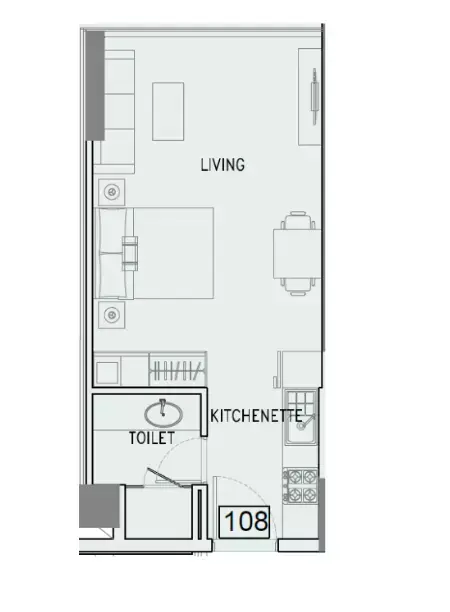 Plattegrond van Studio in The Grove By Iman