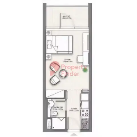 Plattegrond van Studio in Celia Residence