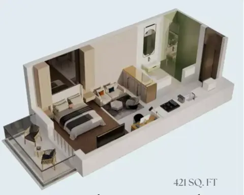 Plattegrond van Studio in Emerald Vision Tower