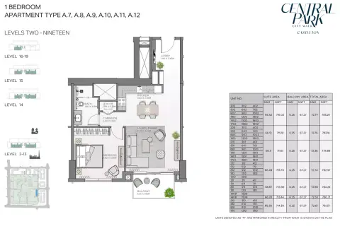 Plattegrond van 1 slaapkamer in Castleton
