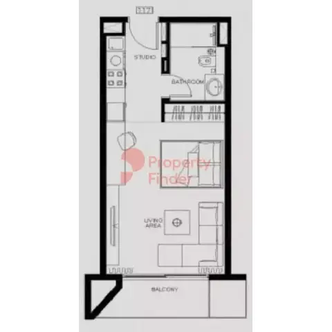 Plattegrond van Studio in Beverly Boulevard