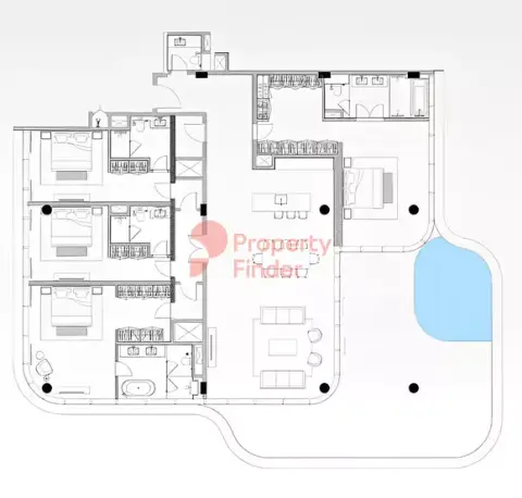Plattegrond van 4 slaapkamers in Sensoria