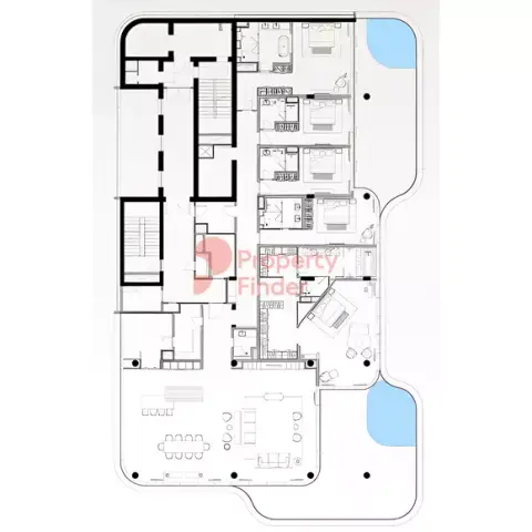Plattegrond van 5 slaapkamers in Sensoria