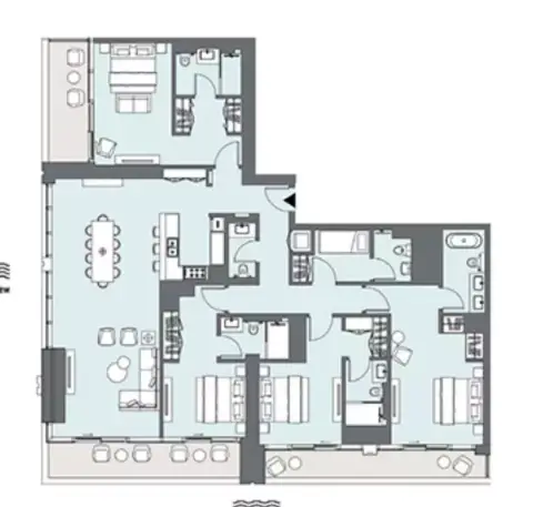 Plattegrond van 4 slaapkamers in Peninsula Four