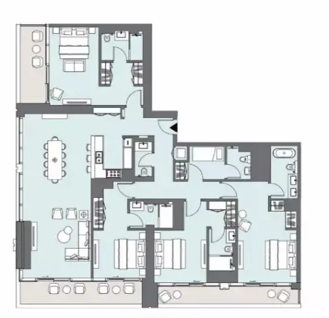 Plattegrond van 4 slaapkamers in Peninsula Four