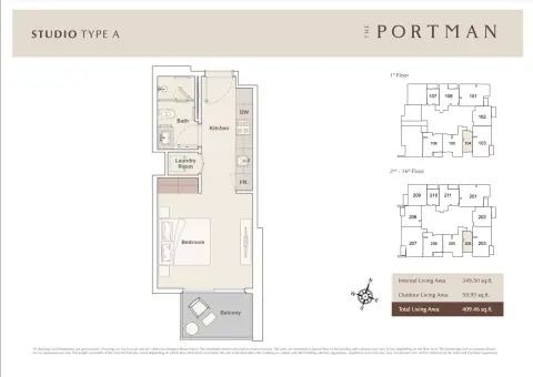 Plattegrond van Studio in The Portman