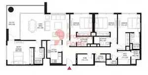 Plattegrond van 4 slaapkamers in Crest Grande